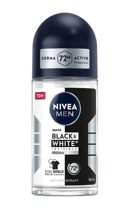 Антиперспірант кульковий Nivea Men Чорне та Біле невидимий 50 мл
