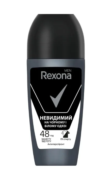 Антиперспірант кульковий Rexona Men Invisible On Black+White Clothes 50 мл