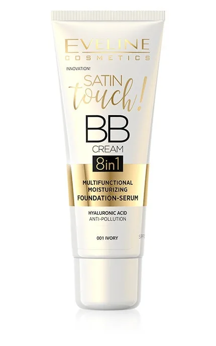 Багатофункціональний тональний крем Eveline Cosmetics 8 in 1 Satin Touch BB Cream SPF-10 01 Ivory 7 мл