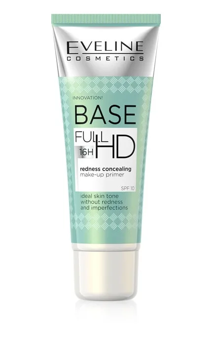 База під макіяж Eveline Cosmetics Base Full HD SPF-10 Маскуюча почервоніння 30 мл