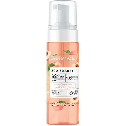 Міцелярна очищуюча піна для обличчя Bielenda Eco Sorbet Персик 150 мл