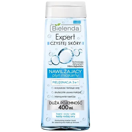Зволожуюча міцелярна рідина Bielenda Skin Clinic Professional 3 у 1, 400 мл