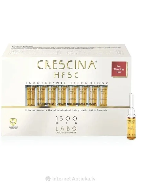 Засіб для росту волосся для чоловіків HFSC Transdermic 1300, 20 ампул Crescina (381221783)