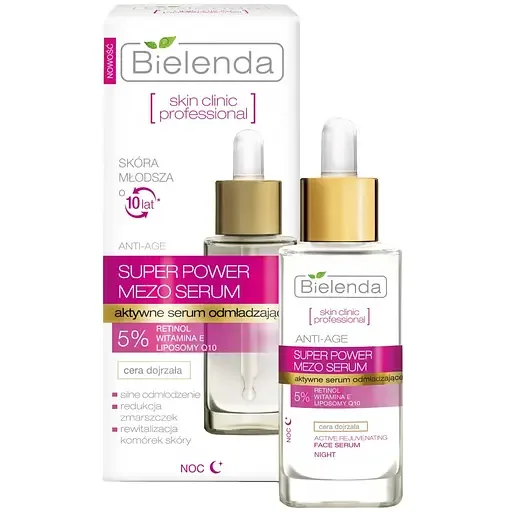 Омолоджуюча сироватка для обличчя Bielenda Skin Clinic Professional, з ретинолом та коензином Q10, 30 мл
