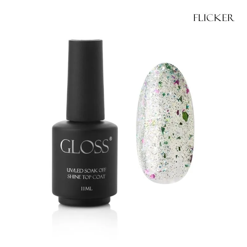 Топ для гель-лаку GLOSS Shine top coat 11 мл Flicker (30288)