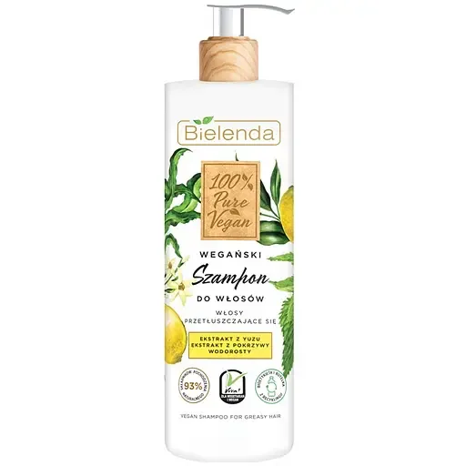 Шампунь Bielenda 100% Pure Vegan для жирного волосся, 400 мл