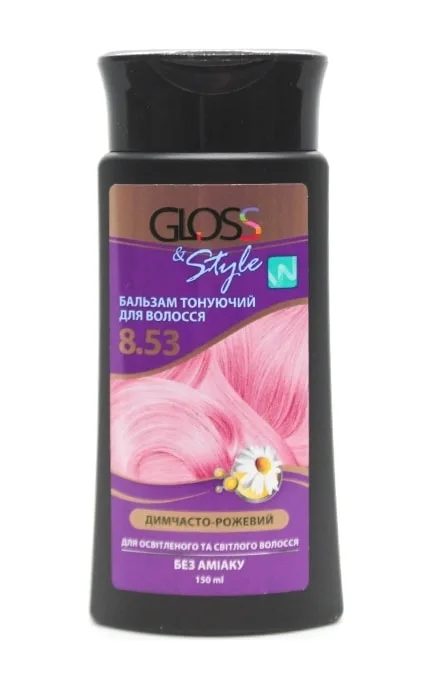 Бальзам тонуючий для волосся Gloss&Style 8.53 Димчасто-рожевий 150 мл
