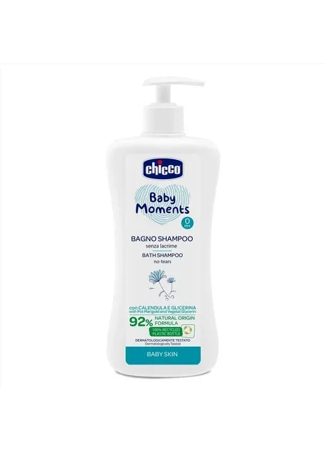 Дитячий шампунь Chicco для тіла та волосся Baby Moments Без Сліз, з екстрактом календули
