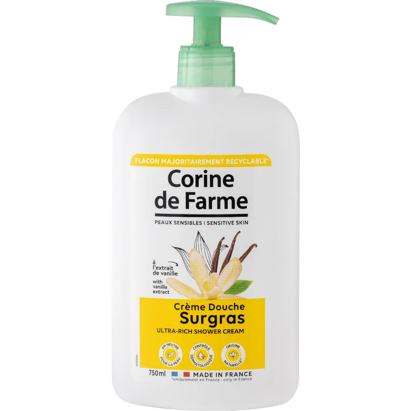 Гель-крем для душу Corine de Farme (Корін Де Фарм) живильний з екстрактом мадагаскарської ванілі 750 мл
