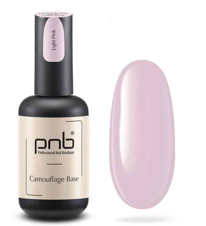 База для гель-лаку каучукова камуфлююча PNB UV/LED Camouflage Base Light Pink 8 мл Рожевий