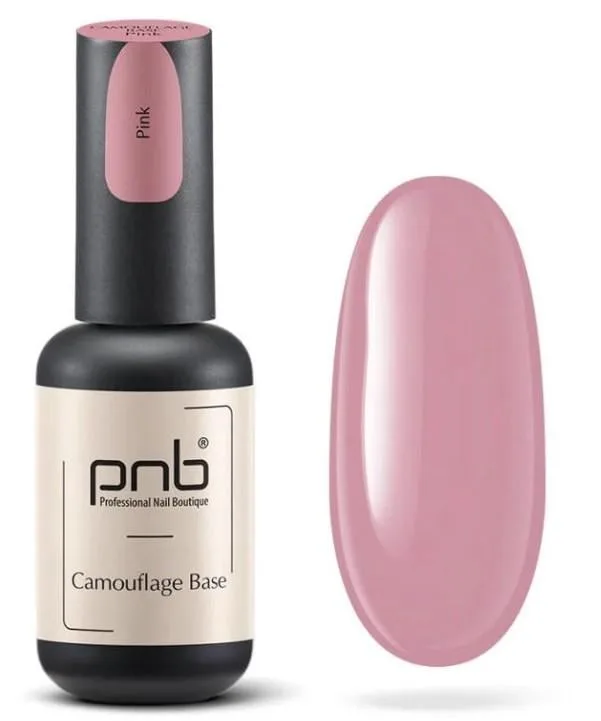 База для гель-лаку каучукова камуфлююча PNB Camouflage Base Pink 8 мл