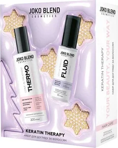 Набір новорічний для догляду за волоссям Joko Blend Keratin Therapy Спрей-термозахист 200 мл + Флюїд Кератиновий шовк 50 мл (4823109411067)