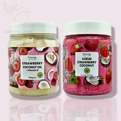 Набір косметики Скраб та Олія полуниця - кокос Top Beauty Scrub Strawberry - Coconut