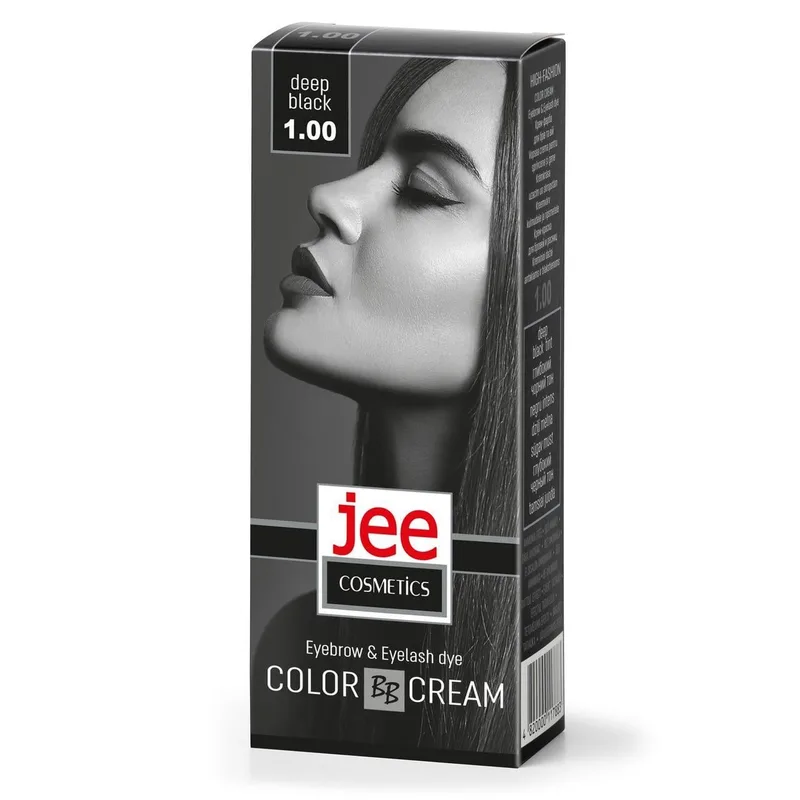 Крем-фарба для брів та вій JEE Cosmetics 50 мл №1-00 Глибокий чорний (2493602731)