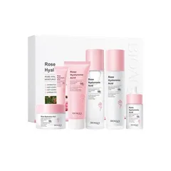 Набір для догляду за обличчям BIOAQUA Rose Hyaluronic Acid 98% Moisturizing Set (6 предметів) – глибоке зволоження, трояндова гідрація