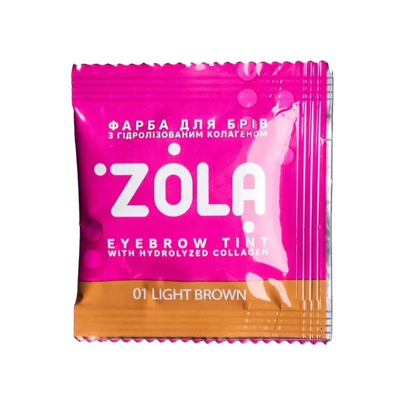 Фарба для брів у саше ZOLA Eyebrow Tint With Collagen саше 5 мл 01 Light Brown (011166)