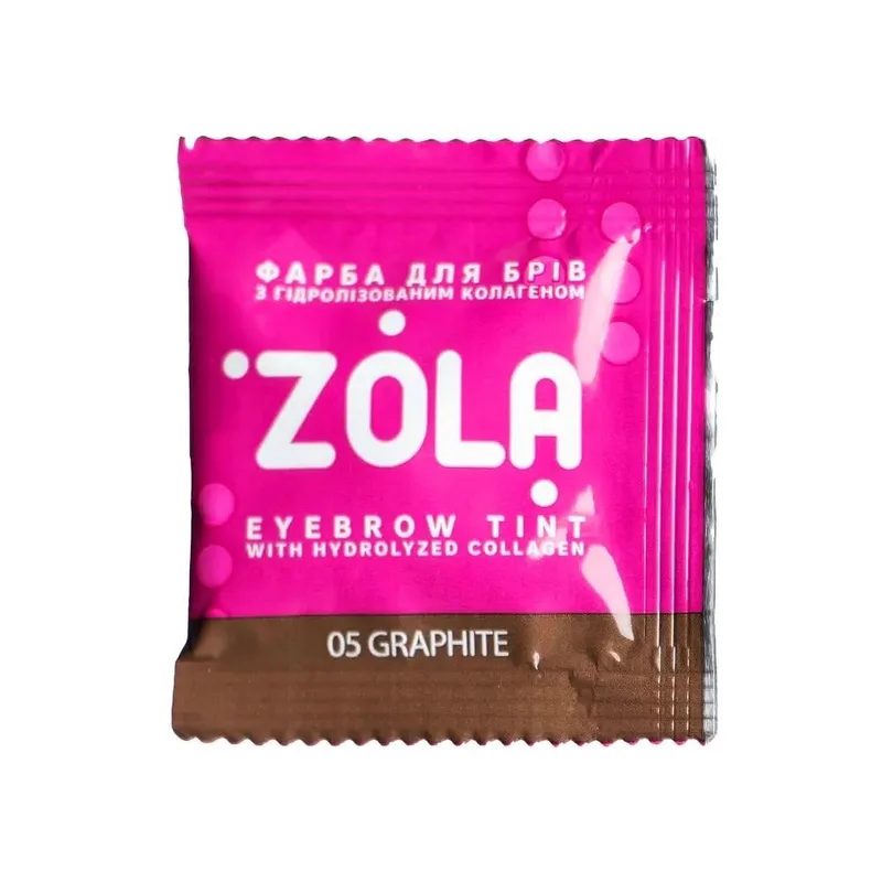 Фарба для брів з колагеном ZOLA Eyebrow Tint With Collagen 05 Graphite 5 мл холодний графіт