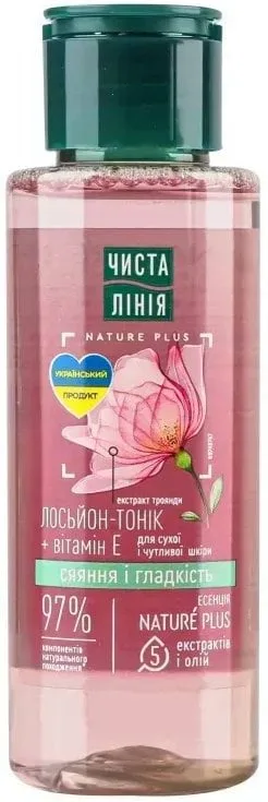 Лосьйон-тонік для обличчя Чиста лінія для сухої та чутливої шкіри з екстрактом троянди 100 мл