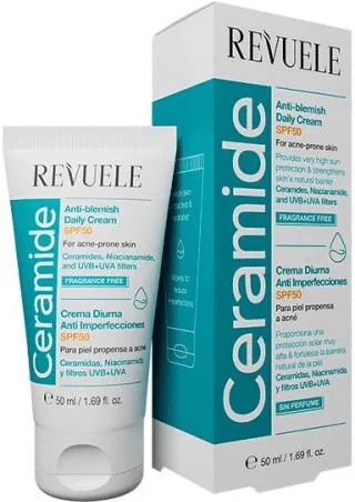 Крем для обличчя Revuele Ceramide Anti-Blemish SPF 50 денний проти пігментних плям 50 мл
