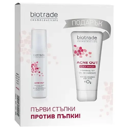 Подарунковий набір Biotrade Acne Out Тонік 60 мл + Гель для вмивання 50 мл (3800221841522)