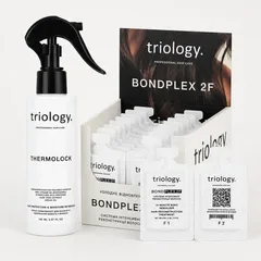 Холодне відновлення. Система інтенсивної реконструкції волосся BONDPLEX 2F triology.+Спрей-термозахист для захисту та збереження вологи у волоссі Thermolock Triology.150мл
