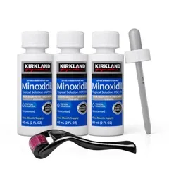 Лосьйон minoxidil 5% KIRKLAND (3 флакона) + мезороллер