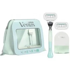Набір для гоління Gillette Venus Extra Smooth Sensitive бритва і 2 касети і косметичка і тримач (8001090601117)