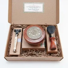 Мило,щітка і бритва для гоління Capitan FawcettScapicchio Shaving Soap(110g), Natural Wood Shaving Brush and Razor Gift
