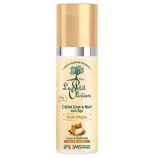 Крем день-ніч Le Petit Olivier Organic Care, антивіковий, з аргановим маслом, 50 мл (3549620033144)