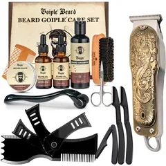 Чоловічий набір 12 в 1 з триммером для догляду за бородою та вусами Coiple Beard, стимуляції росту та створення форми