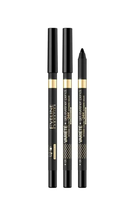 Водостійкий гелевий олівець для очей Eveline Variete Gel Eyeliner Pencil Waterproof 01 Black