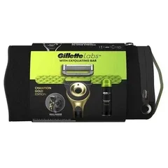 Набір чоловічий для гоління Станок (Бритва) Gillette Labs з 1 картриджем і кріпленням, косметичка і гель для гоління