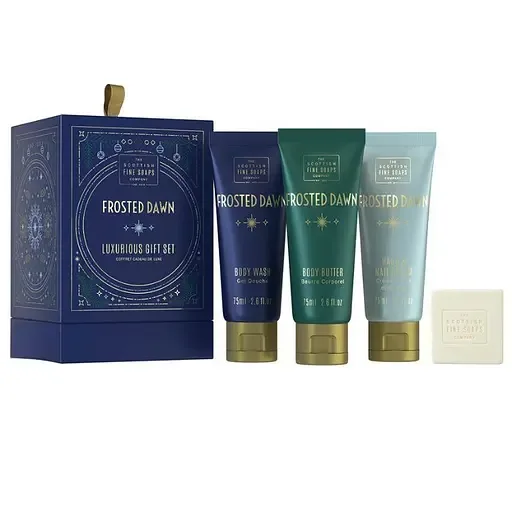 Подарунковий набір Scottish Fine Soaps Frosted Dawn Luxurious Gift Set Морозний світанок: Крем для душу, 75 мл + Крем для рук, 75 мл + Масло для тіла, 75 мл + Тверде мило, 40 г (109404)