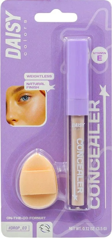 Консилер для обличчя DAISY COLORS Concealer with Sponge зі спонжем