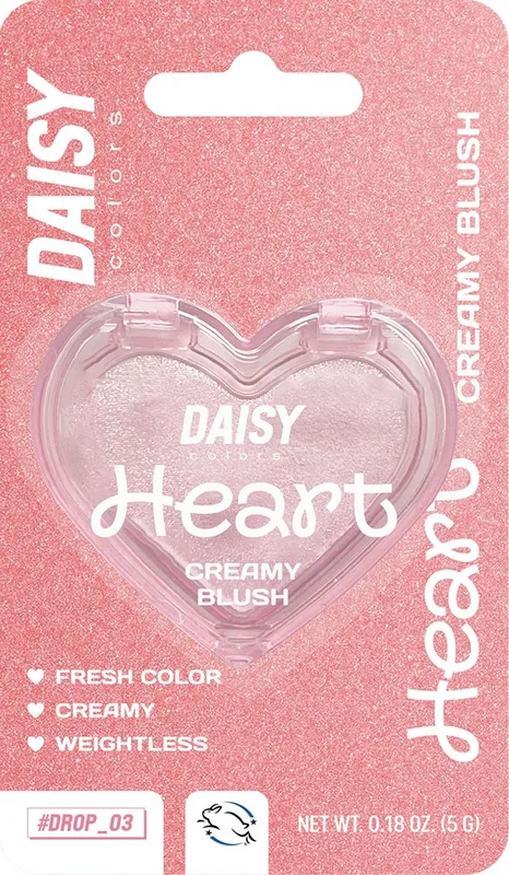 Кремові рум'яна DAISY COLORS для обличчя Heart Creamy Blush 01 (Blister)