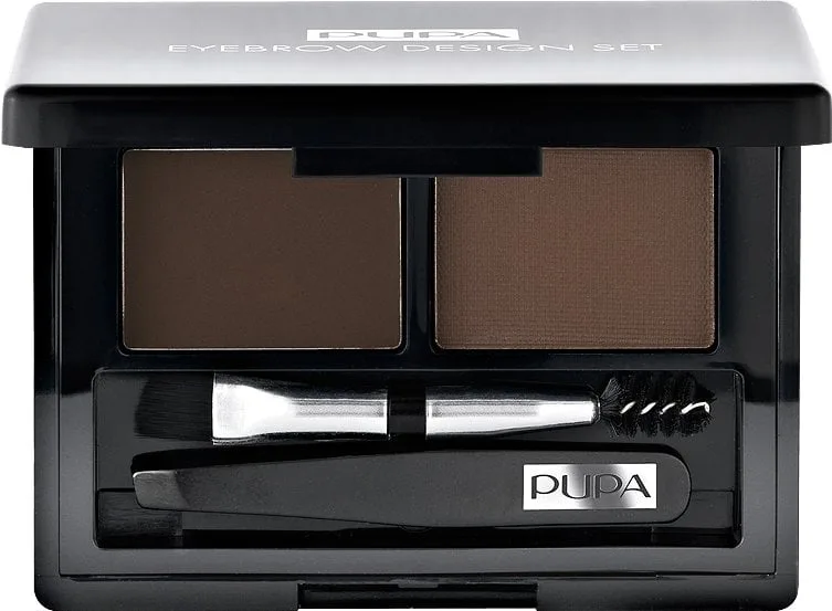 Кольорова пудра для брів Pupa Eyebrow Set + фіксуючий віск
