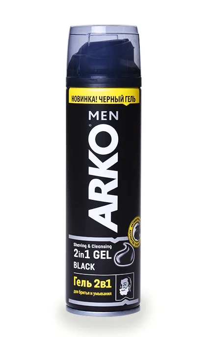 Гель для гоління і вмивання Arko Men Black 2 в 1 200 мл