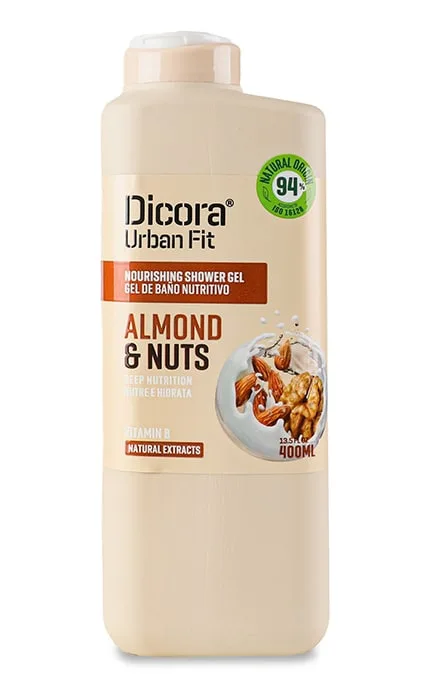 Гель для душу Dicora Almonds&Nuts з вітаміном В Nuvaria Мигдаль та молоко 400 мл
