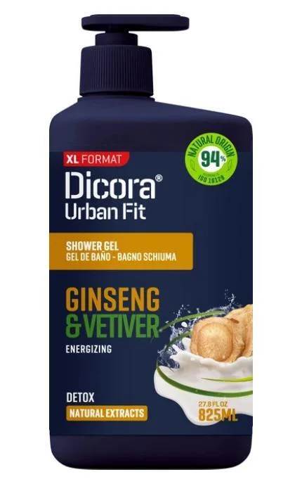 Гель для душу Dicora Urban Fit Енергізуючий детокс Ветивер та женьшень 825 мл