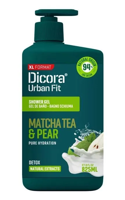 Гель для душу Dicora Urban Fit Очищуючий детокс Чай Матча та груша 825 мл