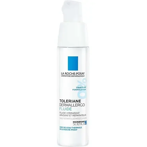 Флюїд для обличчя та шкіри навколо очей La Roche-Posay Toleriane Dermallergo Заспокійливий та зволожуючий догляд, для гіперчутливої та схильної до алергії нормальної та комбінованої шкіри 40 мл (MB353900)