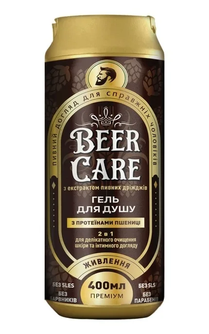 Гель для душу Beer Care 2 в 1 Живлення з Протеїнами пшениці 400 мл