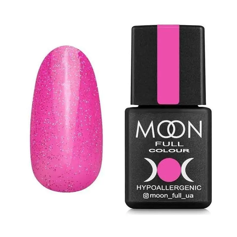 Гель-лак Moon Full Opal color 8 мл №506 Бліда фуксія з різнокольоровим шиммером
