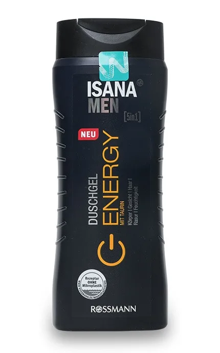 Гель для душу Isana Men Energy Rossmann 5 в 1 З таурином чоловічий 300 мл