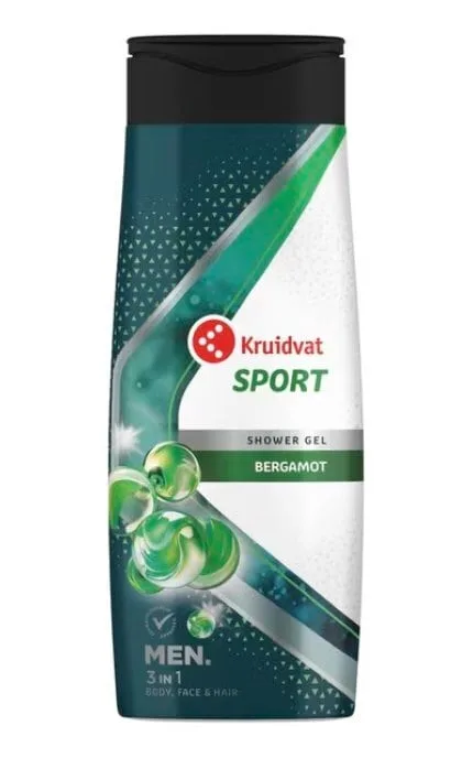 Гель для душу Kruidvat Sport 3-в-1 з ароматом бергамоту 300 мл