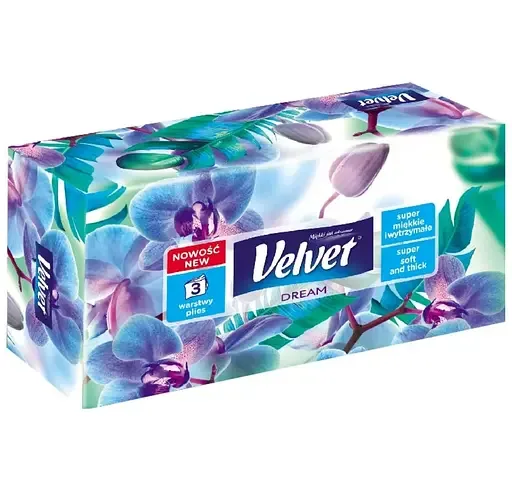 Серветки Velvet Dream Бальзам Алоє та календула, тришарові, 90 шт. (3100026)