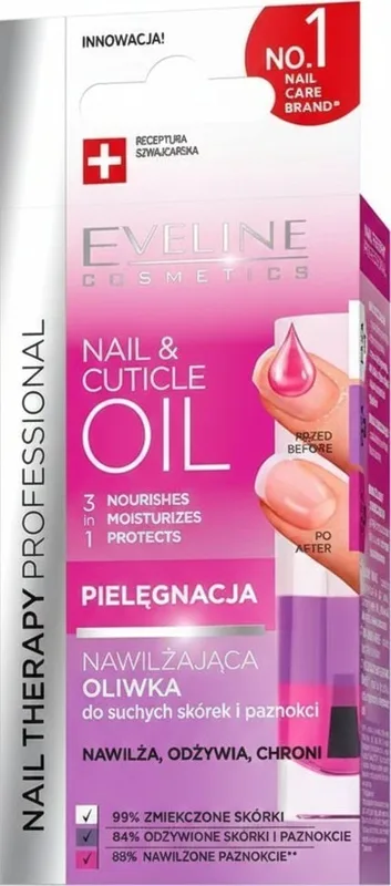 Зволожувальна олія для нігтів і кутикули Eveline Cosmetics Nail Therapy Professional Nail And Cuticle Oil 8 мл
