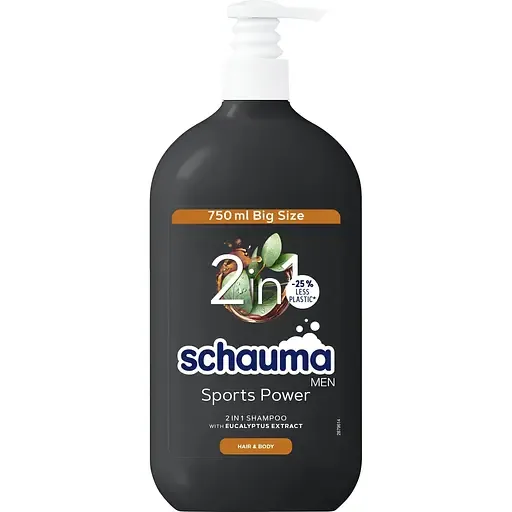 Шампунь Schauma Men Sports Power 2 в 1 для волосся та тіла 750 мл