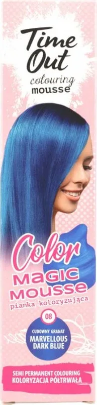 Тонуючий мус для волосся TIME OUT Color Magic Mousse відтінок 08 Marvellous Dark Blue 75 мл