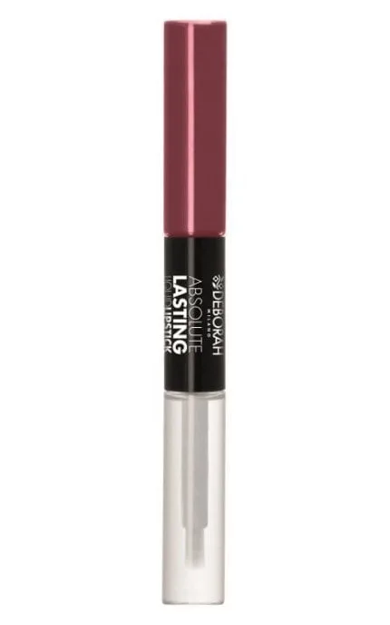Губна помада-бальзам для губ 2 в 1 Deborah Absolute Lasting Luquid стійка 07 Dark Mauve 8 мл